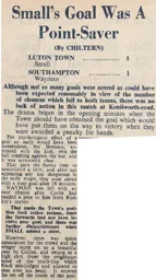 Match Report: Luton Town FC vs Southampton (11th Sep 1948)
