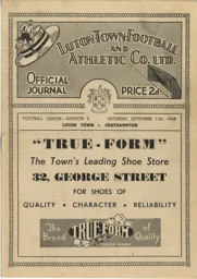 Programme: Luton Town FC vs Southampton (11th Sep 1948)
