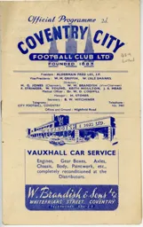 Programme: Coventry City vs Luton Town FC (11th Dec 1948)