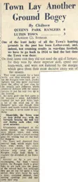 Match Report: Queens Park Rangers vs Luton Town FC (18th Dec 1948)