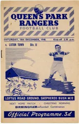 Programme: Queens Park Rangers vs Luton Town FC (18th Dec 1948)