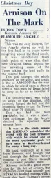 Match Report: Luton Town FC vs Plymouth Argyle (25th Dec 1948)
