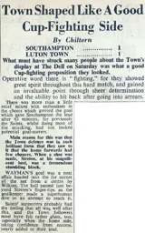 Match Report: Southampton vs Luton Town FC (22nd Jan 1949)