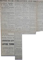 Match Report: Luton Town FC vs Leicester City (12th Feb 1949)
