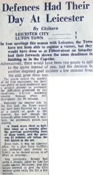 Match Report: Leicester City vs Luton Town FC (5th Mar 1949)