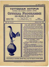 Programme: Tottenham Hotspur vs Luton Town FC (19th Mar 1949)