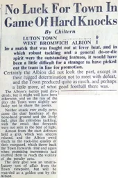 Match Report: Luton Town FC vs West Bromwich Albion (9th Apr 1949)