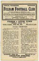 Programme: Fulham vs Luton Town FC (15th Apr 1949)