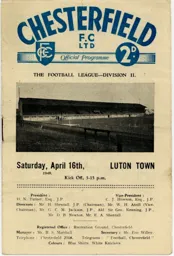Programme: Chesterfield vs Luton Town FC (16th Apr 1949)