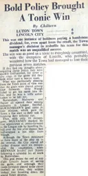 Match Report: Luton Town FC vs Lincoln City (23rd Apr 1949)