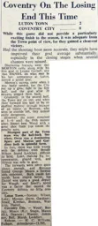 Match Report: Luton Town FC vs Coventry City (7th May 1949)