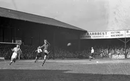 Bernard Streten clears the danger