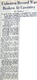 Match Report: Coventry City vs Luton Town FC (29th Aug 1949)
