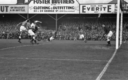 George Stobbart attcks the ball