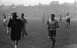The Luton players are a little bit damp