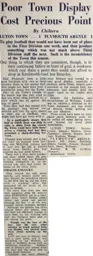 Match Report: Luton Town FC vs Plymouth Argyle (3rd Dec 1949)