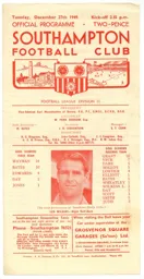 Programme: Southampton vs Luton Town FC (27th Dec 1949)