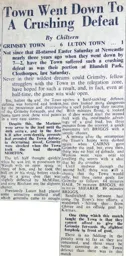 Match Report: Grimsby Town vs Luton Town FC (31st Dec 1949)