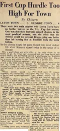 Match Report: Luton Town FC vs Grimsby Town (7th Jan 1950)