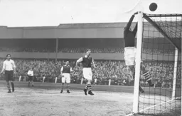 Iorwerth Hughes tips the ball over the crossbar