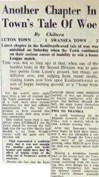 Match Report: Luton Town FC vs Swansea Town (4th Feb 1950)