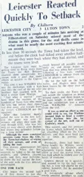 Match Report: Leicester City vs Luton Town FC (25th Feb 1950)