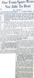 Match Report: Tottenham Hotspur vs Luton Town FC (11th Mar 1950)