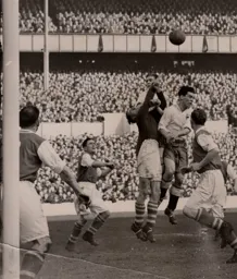 The Luton defence under pressure