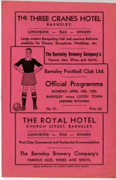 Programme: Barnsley vs Luton Town FC (10th Apr 1950)