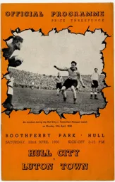 Programme: Hull City vs Luton Town FC (22nd Apr 1950)