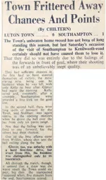Match Report: Luton Town FC vs Southampton (2nd Sep 1950)