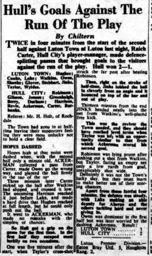 Match Report: Luton Town FC vs Hull City (6th Sep 1950)