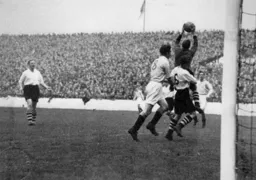 Iorwerth Hughes gathers the ball