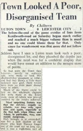 Match Report: Luton Town FC vs Leicester City (4th Nov 1950)