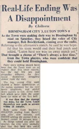 Match Report: Birmingham City vs Luton Town FC (25th Nov 1950)