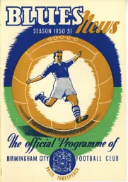 Programme: Birmingham City vs Luton Town FC (25th Nov 1950)