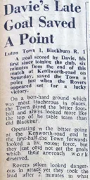 Match Report: Luton Town FC vs Blackburn Rovers (23rd Dec 1950)