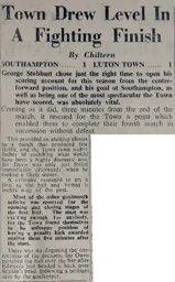 Match Report: Southampton vs Luton Town FC (30th Dec 1950)