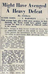 Match Report: Luton Town FC vs Barnsley (13th Jan 1951)