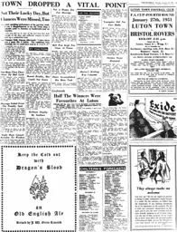 Match Report: Luton Town FC vs Barnsley (13th Jan 1951)