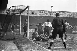 The Leeds goal under seige