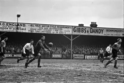 The Leeds goalkeeper clears the ball