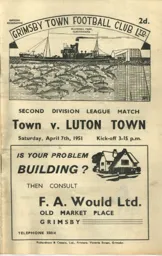 Programme: Grimsby Town vs Luton Town FC (7th Apr 1951)