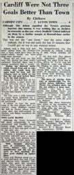 Match Report: Cardiff City vs Luton Town FC (1st Dec 1951)