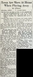 Match Report: Swansea Town vs Luton Town FC (15th Dec 1951)