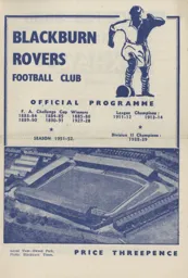 Programme: Blackburn Rovers vs Luton Town FC (26th Jan 1952)