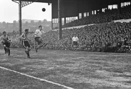 Roy Davies with his eyes fixed on the ball