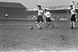 A Hull defender clears the ball