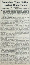 Match Report: Luton Town FC vs Doncaster Rovers (12th Mar 1952)