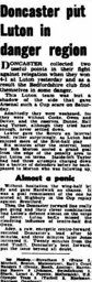 Match Report: Luton Town FC vs Doncaster Rovers (12th Mar 1952)